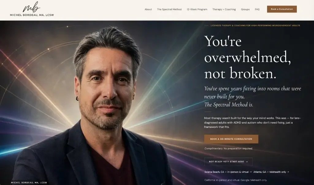 Michel Bordeau, MA, LCSW website homepage